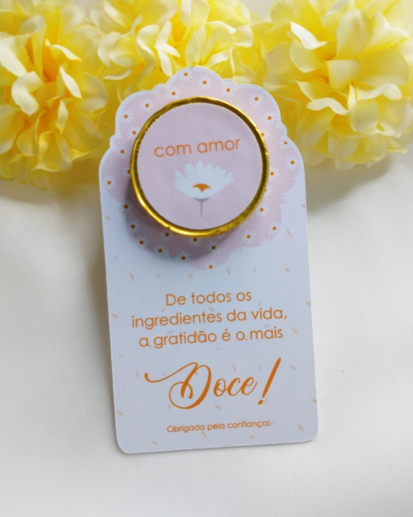 CARTÃO COM MOEDA DE CHOCOLATE