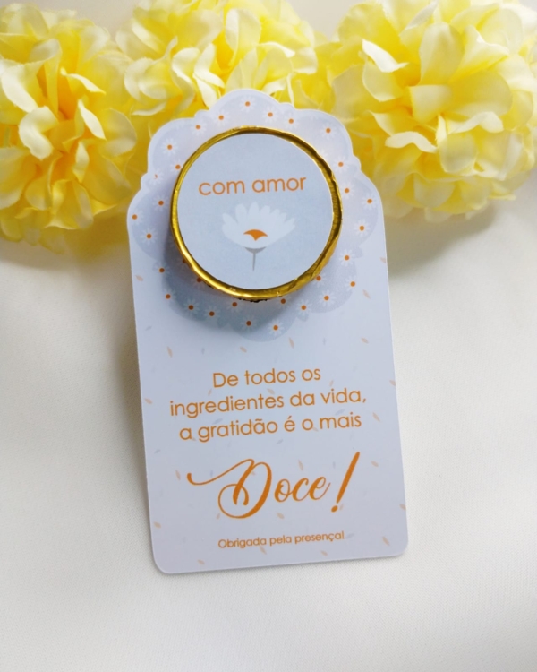 CARTÃO COM MOEDA DE CHOCOLATE
