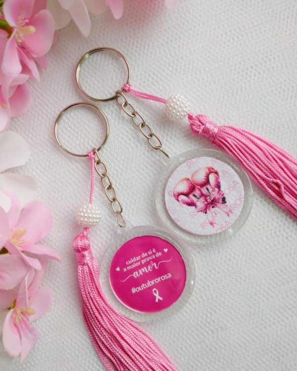 CHAVEIRO ACRÍLICO LUXO | OUTUBRO ROSA